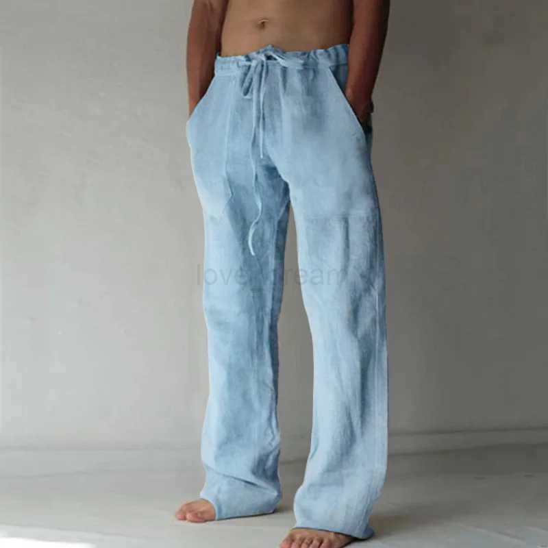 Mens Cotton Linen Casual Pants Male Shorts Pants Breathable Trousers Fitness Streetwear for Men Clothing Jogging Autumn SummerXJ240813