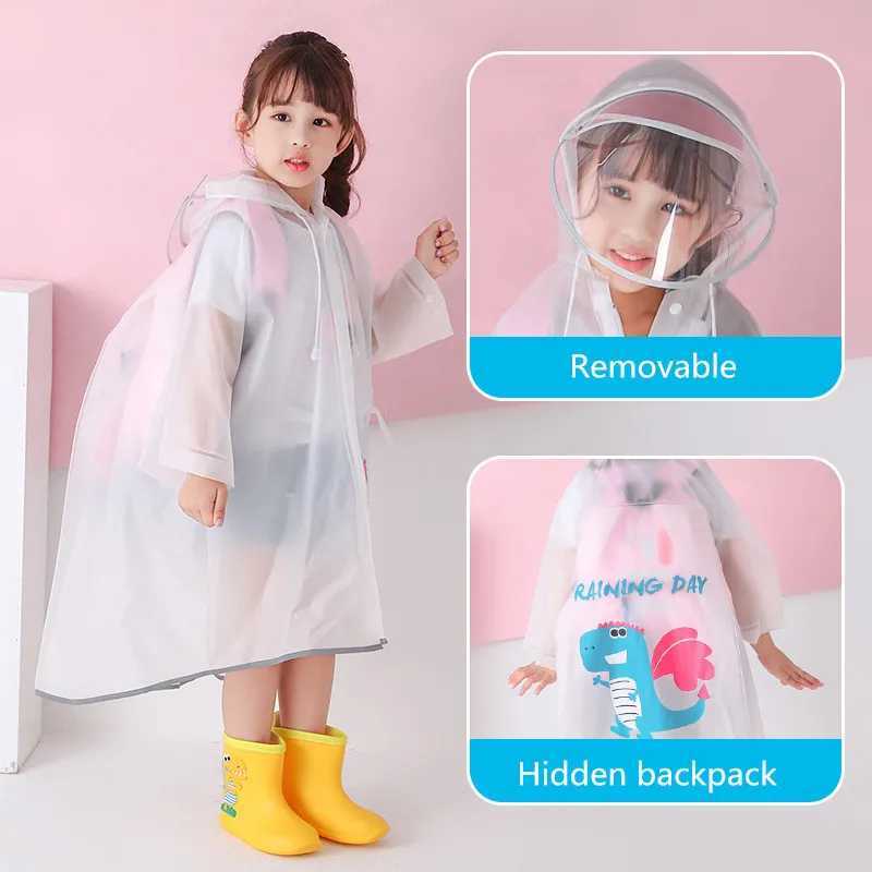 Cute student baby raincoat outdoor travel mountaineering waterproof raingear child impermeable rain poncho boy girl raincoatgift Y240810