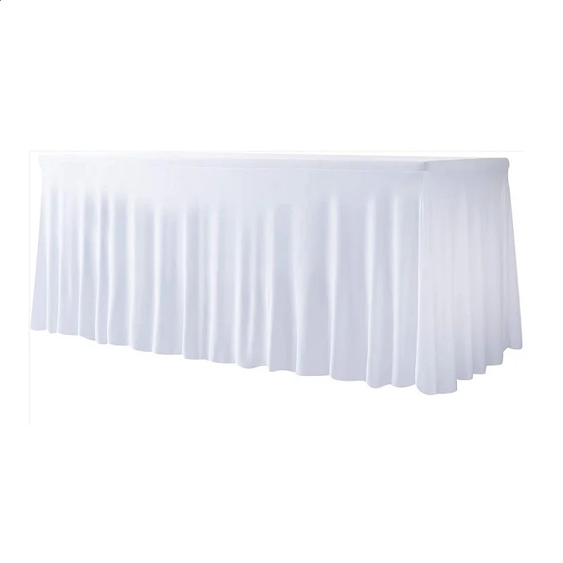 Elastic Table Cover for Wedding Banquet Skirt Black and White Color spandex tablecloth outdoor family gatherings 6 feet 8 240812