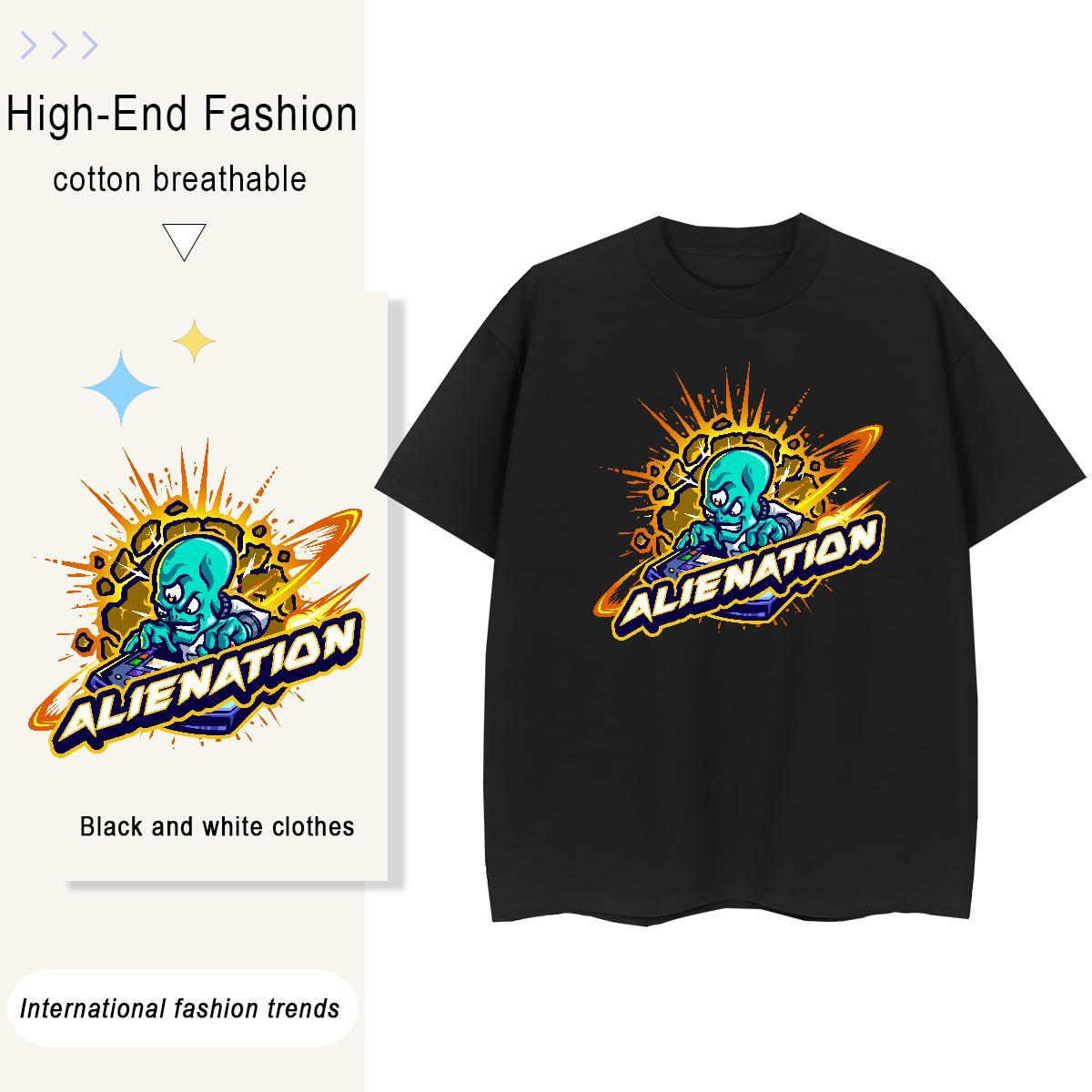 Free Shipping Men Tees Sports Casual 230g Cotton Plus Size Cartoon Short Sleeve O-Neck ET T-Shirts for Men New Designer Wear