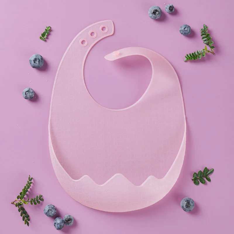 Bibs Burp Cloths Baby Silicone Bib Baby Waterproof Bib Solid Color Adjustable Portable Easy To Clean Children Burp Towel Newborn AccessoriesL4812