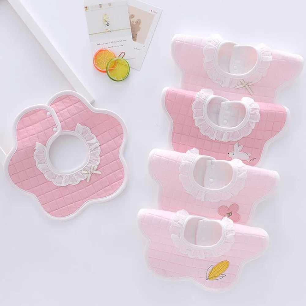 Bibs Burp Cloths Baby Girl Bibs Waterproof 360 Degree Rotatable Round Neck Lace Princess Infant Eating Burp Cloths Newborn AccessoriesL4812
