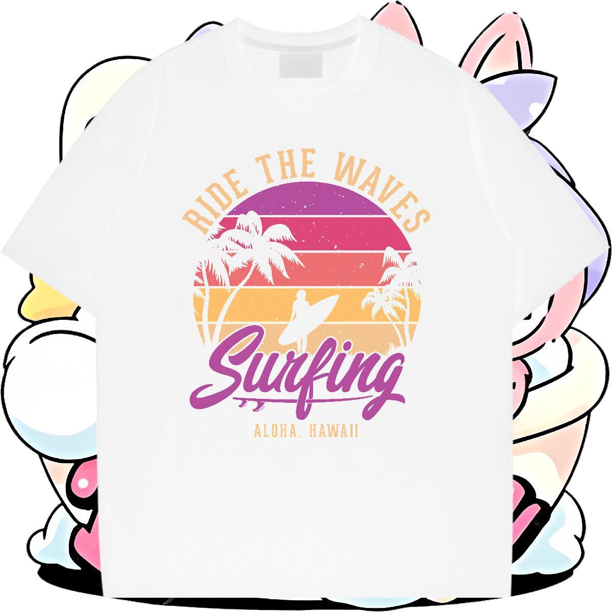 Free Shipping Couples T Shirts Home Outdoor 230g Cotton White Plus Size Crew Neck tree T-Shirts for Men Classic Casual Tees Shirts