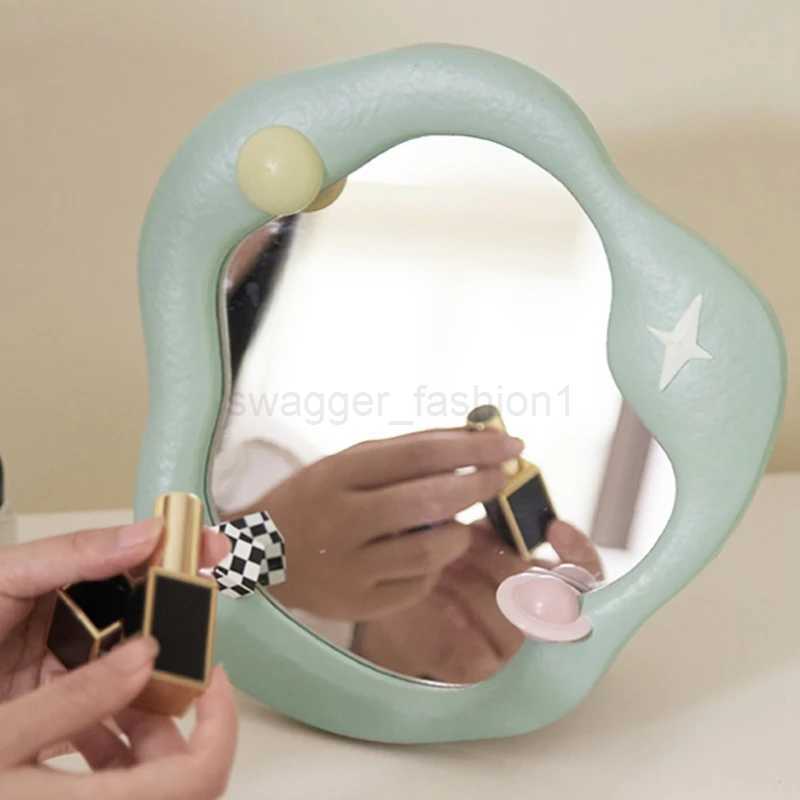 Irregular Shape Mirror Foldable Desktop Mirror Adjustable Angle Cosmetic Vanity Mirrors Cute Makeup Full Body Mirrors XJ240813