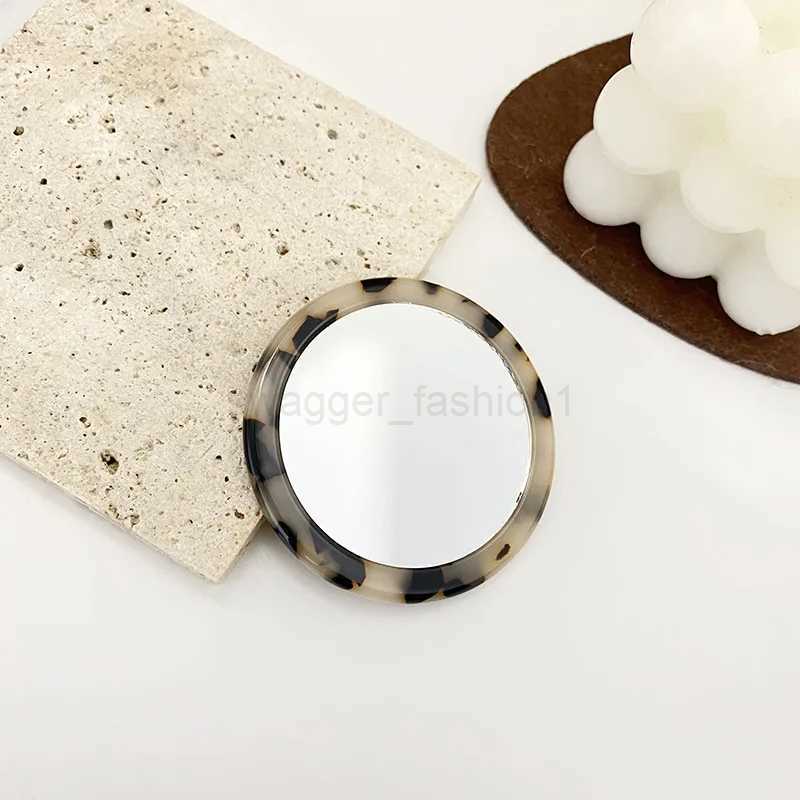 Simple Acetic Acid Small Round Mirror Compact Portable Makeup Mirror Handheld Makeup Mirror Japanese Korean Ins Pocket MirrorXJ240813