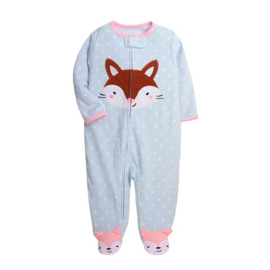 Newborn baby jumpsuit winter spring wool warm animal baby boy girl sleepwear animal full body baby jumpsuit 0-12 months W240812
