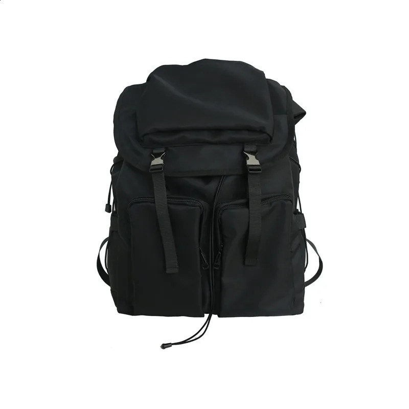 drawstring buckle casual backpack for men college notebook simple 156inch mens bag 240813