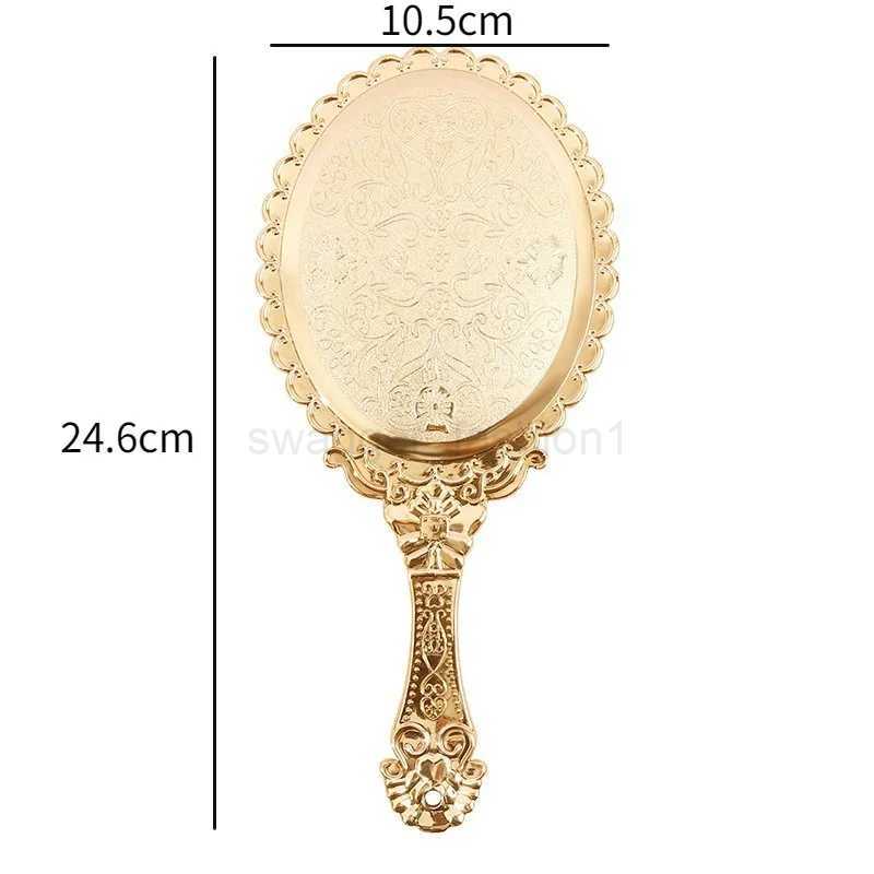Retro Carved Makeup Mirror Portable Handheld Makeup Vanity Mirror Round European Style Hand Mirror Cosmetic Compact MirrorsXJ240813
