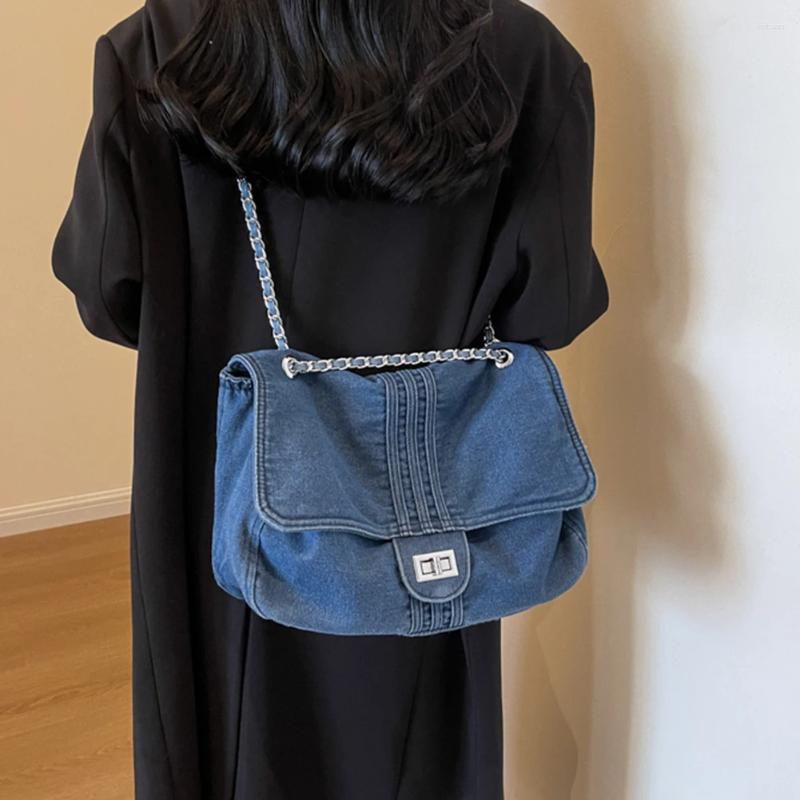 Totes Women Casual Tote Handbag Large Capacity Denim Simple Sg Bag Fashion Satchel Female Daily Dating 2a21 4