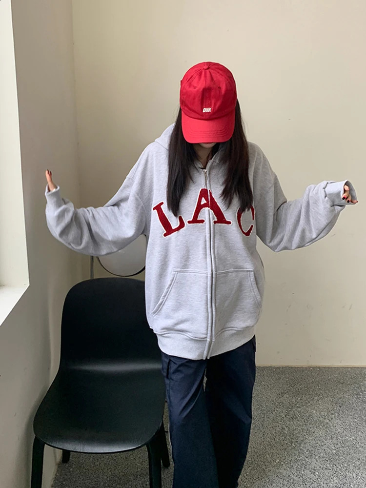 Basic Long Sleeves Chic Letter Printed Female Hoodies Autumn Simple Hooded Fashion Contrast Color Loose Casual Women Hoodies 240812
