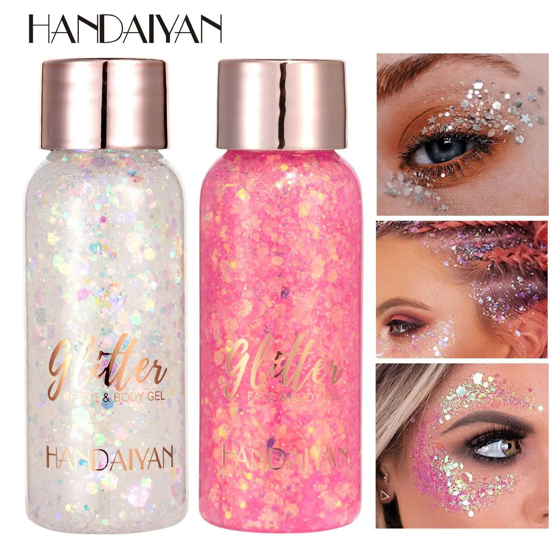 Handaiyan eye shadow Shiny Nail Hair Body Facial Sticker gel Art Loose Sequins Cream Diamond Rhinestone Makeup Party W240812