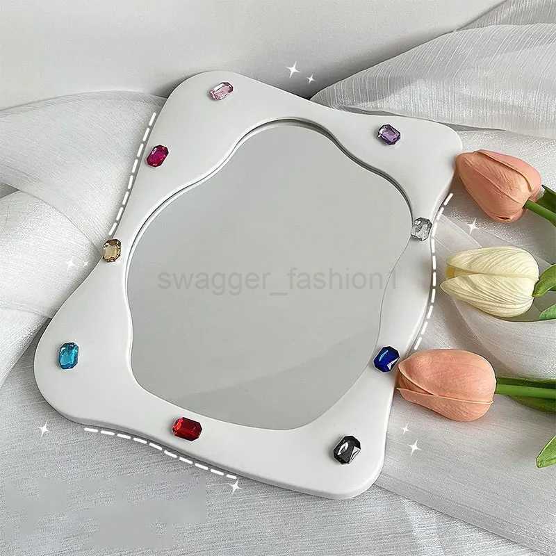 Irregular Shape Mirror Foldable Desktop Mirror Adjustable Angle Cosmetic Vanity Mirrors Cute Makeup Full Body Mirrors XJ240813