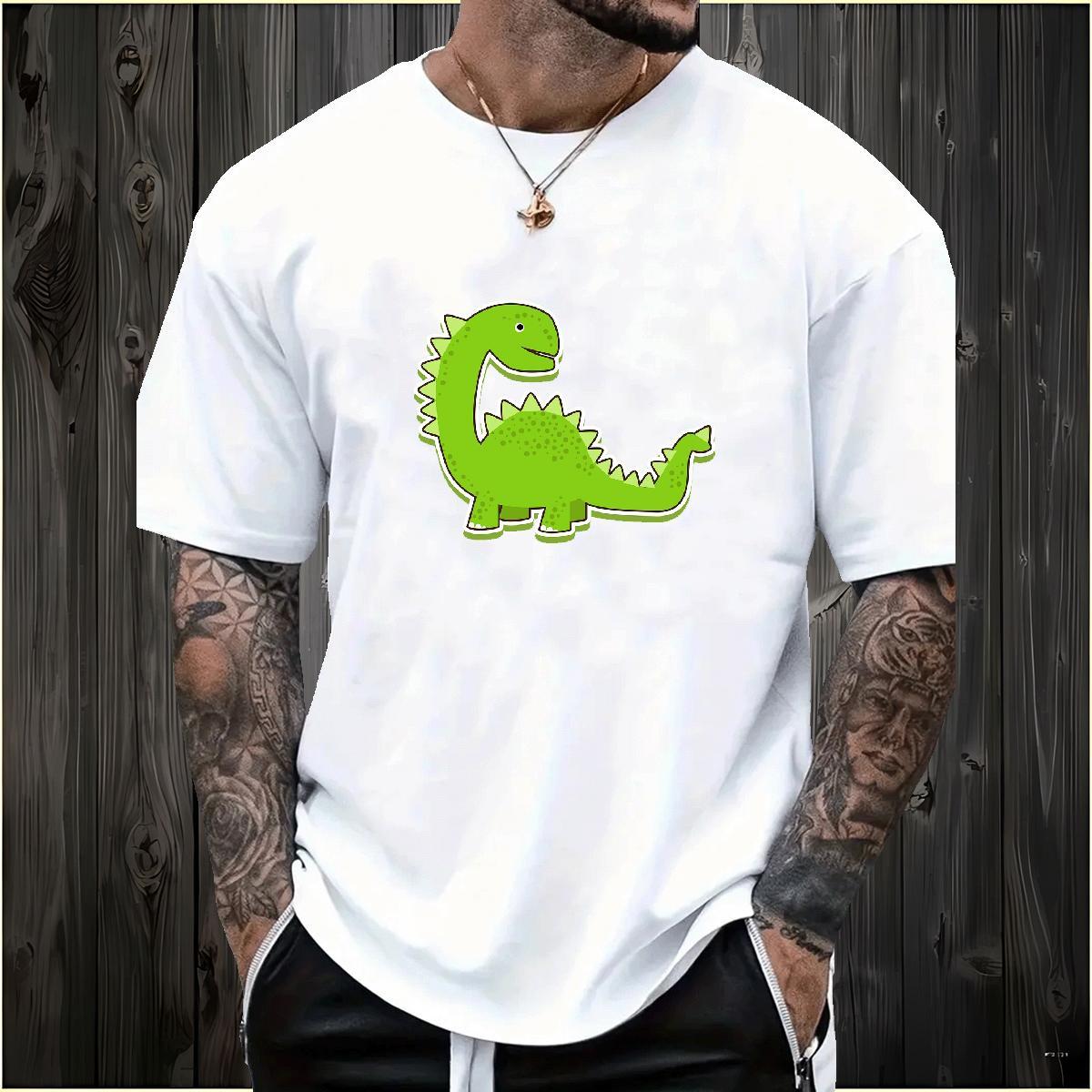 Cool Design dinosaur Mens T Shirts Hip Hop Men Tshirts 230g Cotton Free Shipping Breathable Soft Cartoon Printing L-4XL Tees