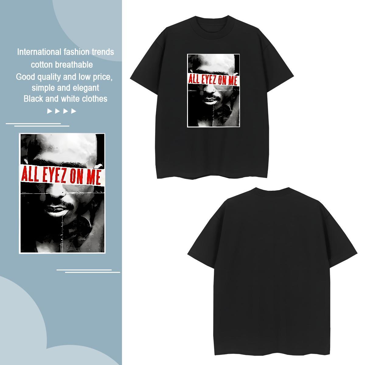 T shirt 230g 100% Cotton character Street wear Hip Hop O-Neck Short Sleeve Oversized Men Tees 2024 Wholesale Clothes