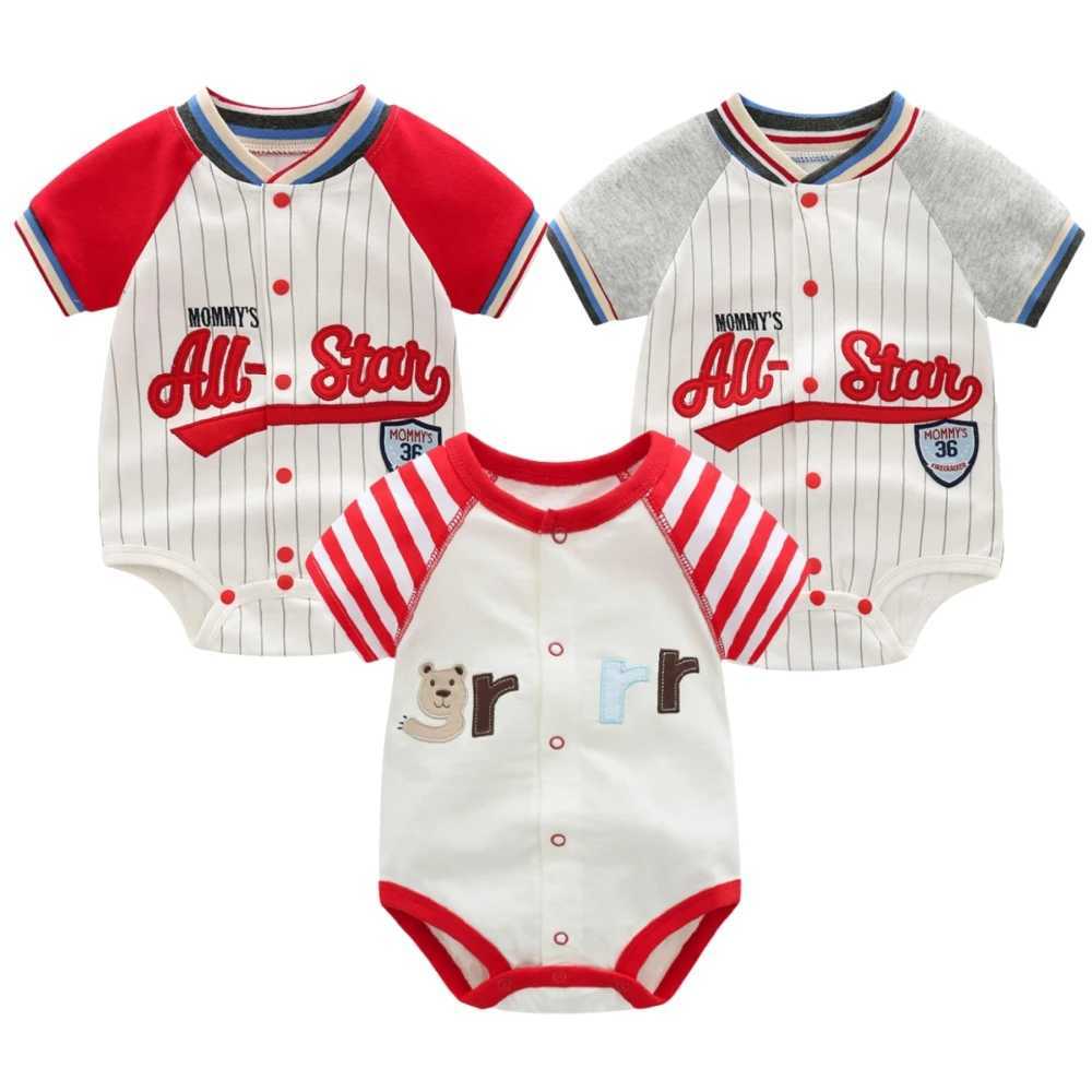 Baby tops boys onesie summer clothing jumpsuit newborn clothing short sleeved bodysuits cotton covers W240812