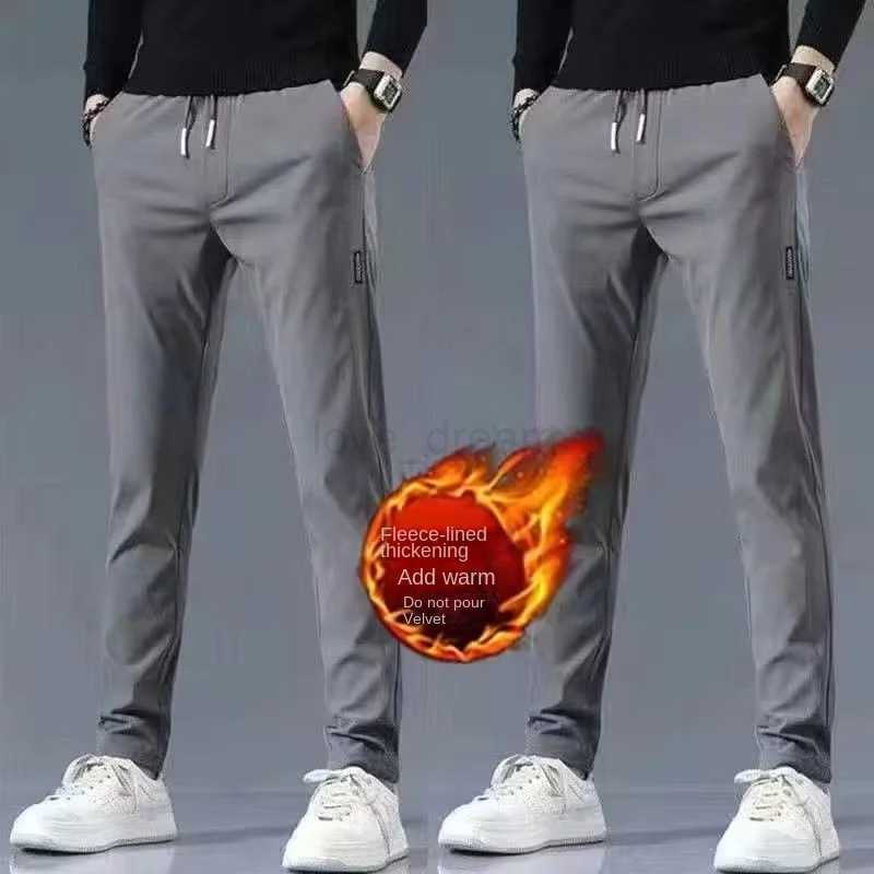 Casual Jogger Pants Autumn And Winter Korean Version Slim Fit Straight Leg Mens Fashion Elastic Waisted Trendy Mens ClothingXJ240813