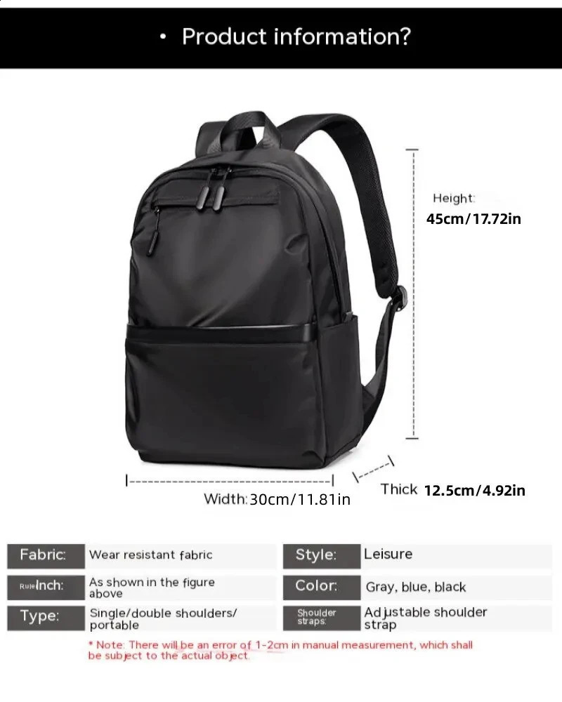 MenWaterproof 156 Laptop Backpack High Capacity Student Bag Waist Travel Mens 240813