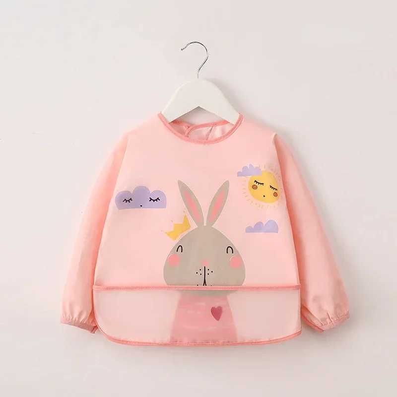 Bibs Burp Cloths Little Boy Girl Painting Smock Babys Soft Waterproof Bib Child Meal Eating Apron with Long Sleeves Kid Adjustable Feeding ClothL4812