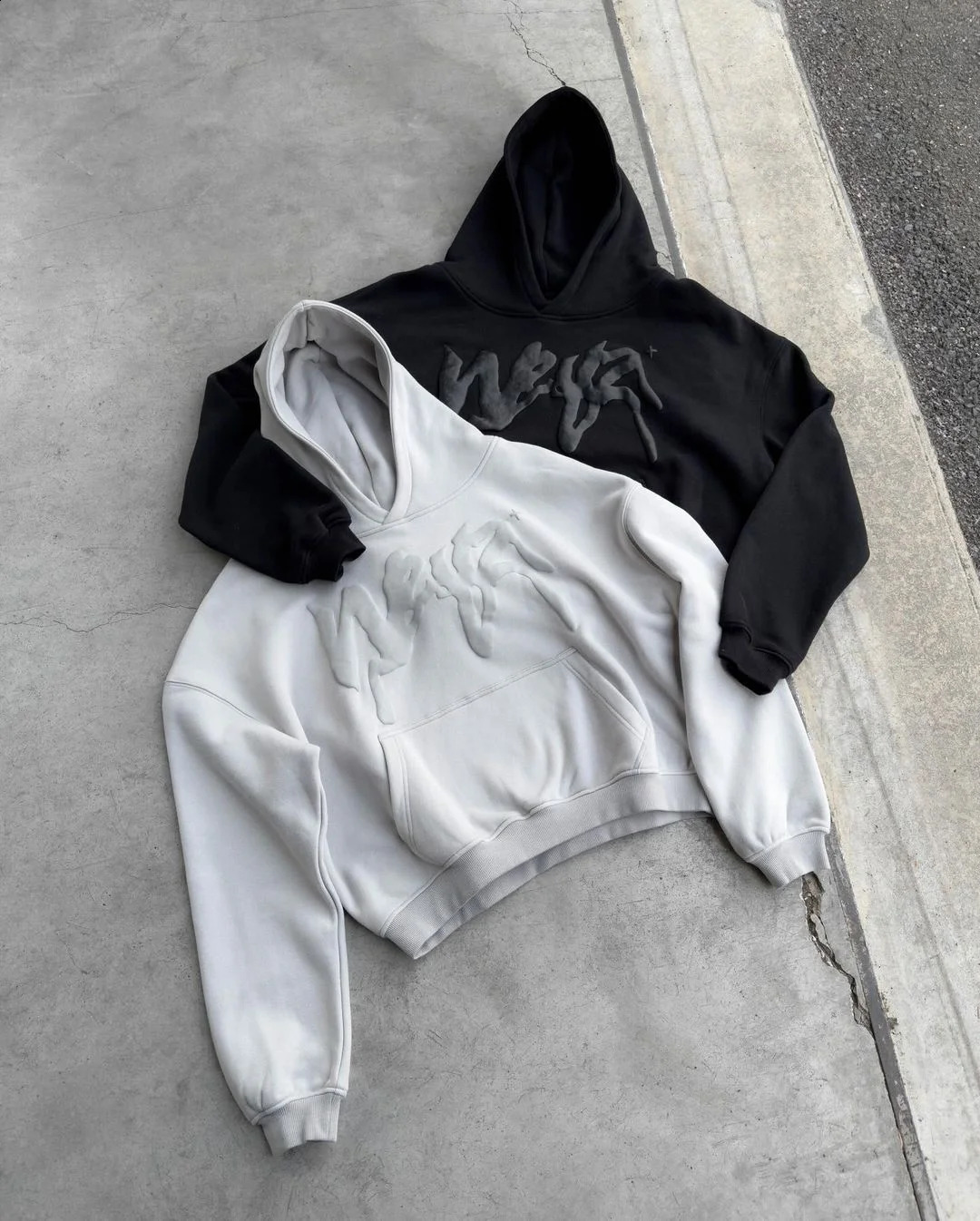 oversize washed printed punk jacket street hip-hop niche street hooded sweatshirt American versatile high-quality loose top 240812