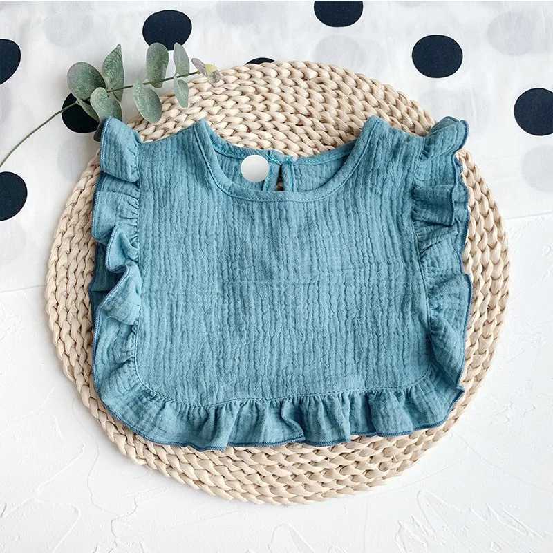 Bibs Burp Cloths Newborn Baby Feeding Bib Ruffle Solid Lace Saliva Towel Infants Soft Cotton Burp Cloth For Toddler Kids Bibs Newborn StuffL4812