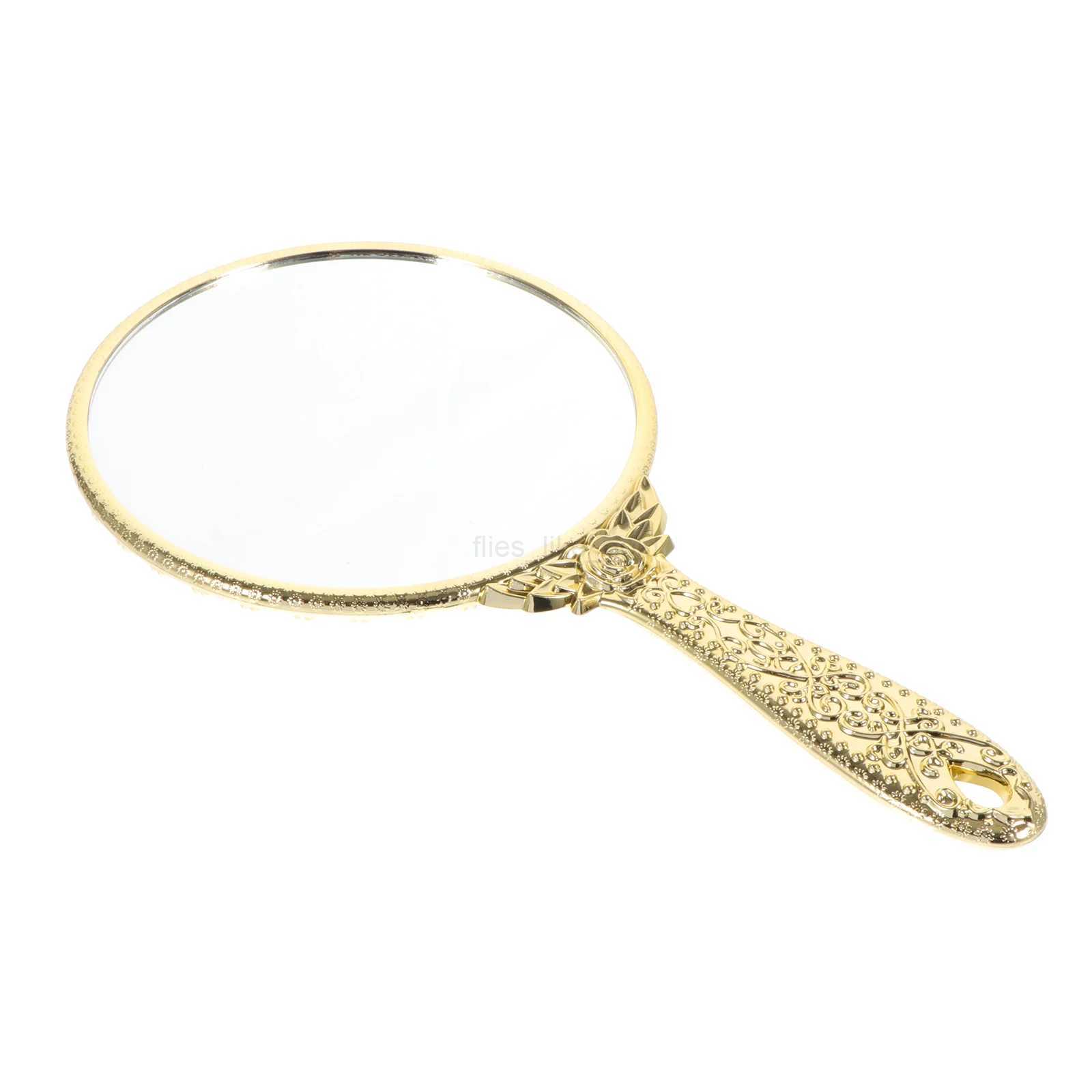 Mirror with handheld travel handheld beauty portable makeup vintage small cosmetics W240813