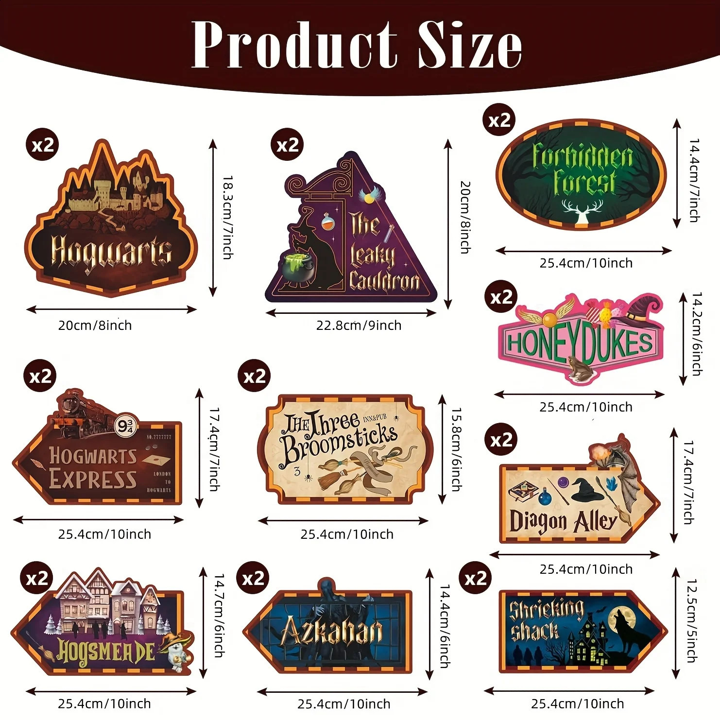 20 wizard party directional signs Harry supplies welcome birthday performers 240812