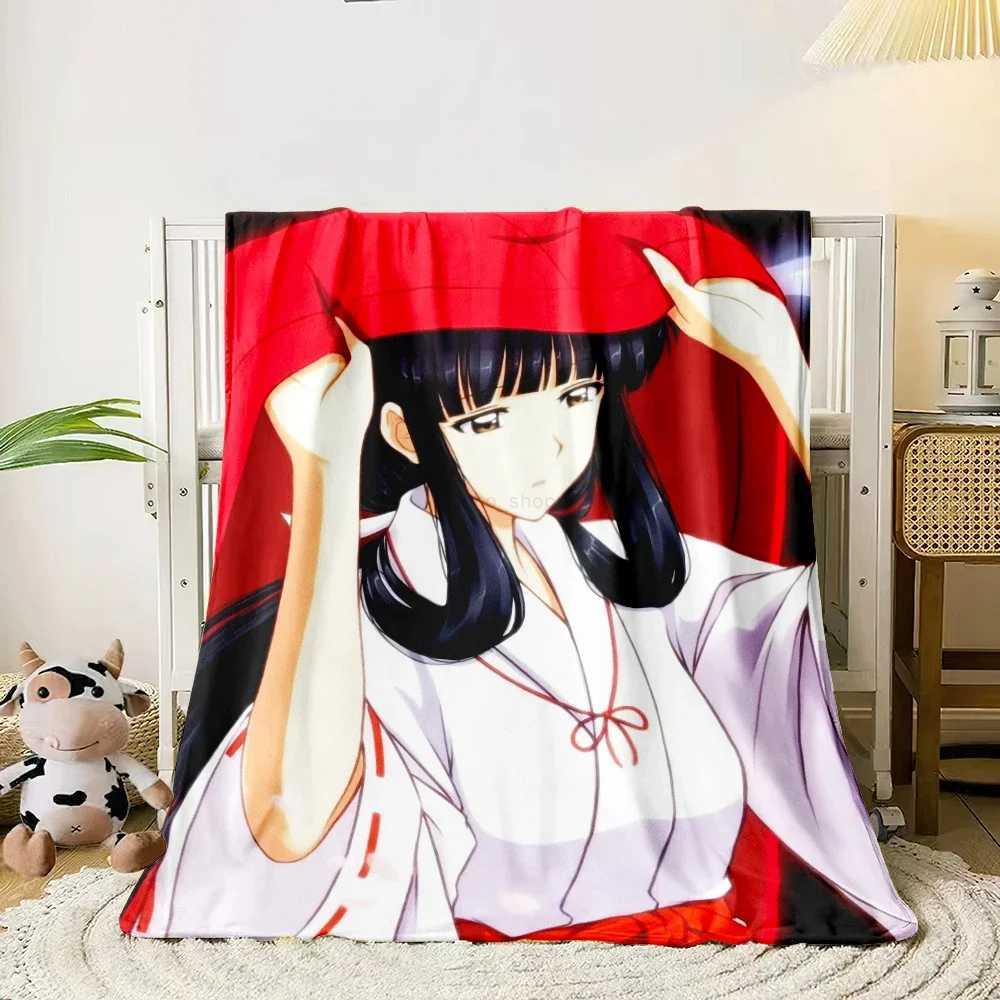 1 PC Inuyasha blanket - Lightweight Flannel Throw for sofas travel camping living rooms offices chairs and bedsXJ240813