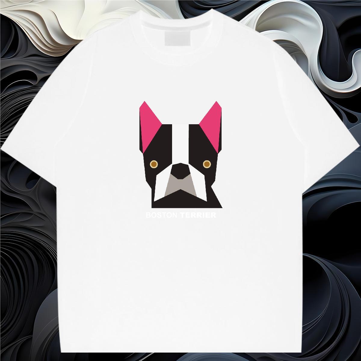 T Shirt For Man 230g Cotton dog Hip Hop Street Breathable Short Sleeve Customized Men Tops Tees 2024 Summer Loose Tshirts