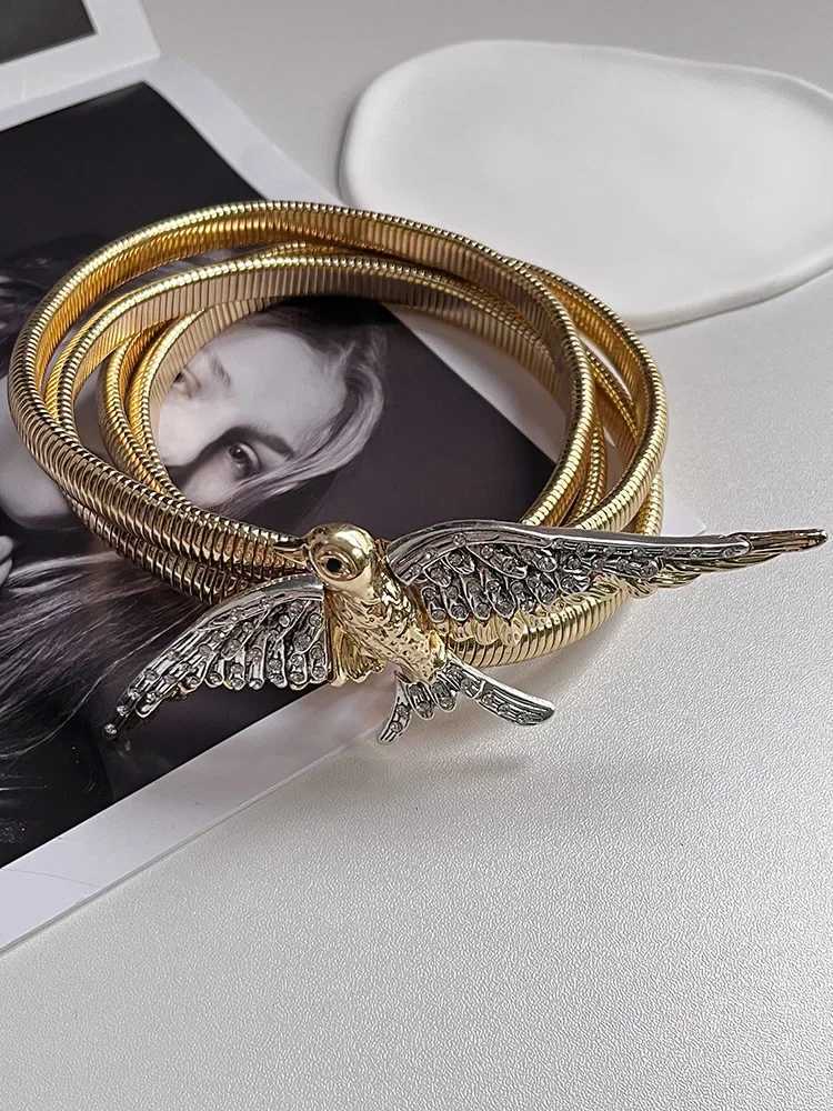 Bird and Waist Chain Pattern Animal Shape Inlaid Decorative Belt W240807