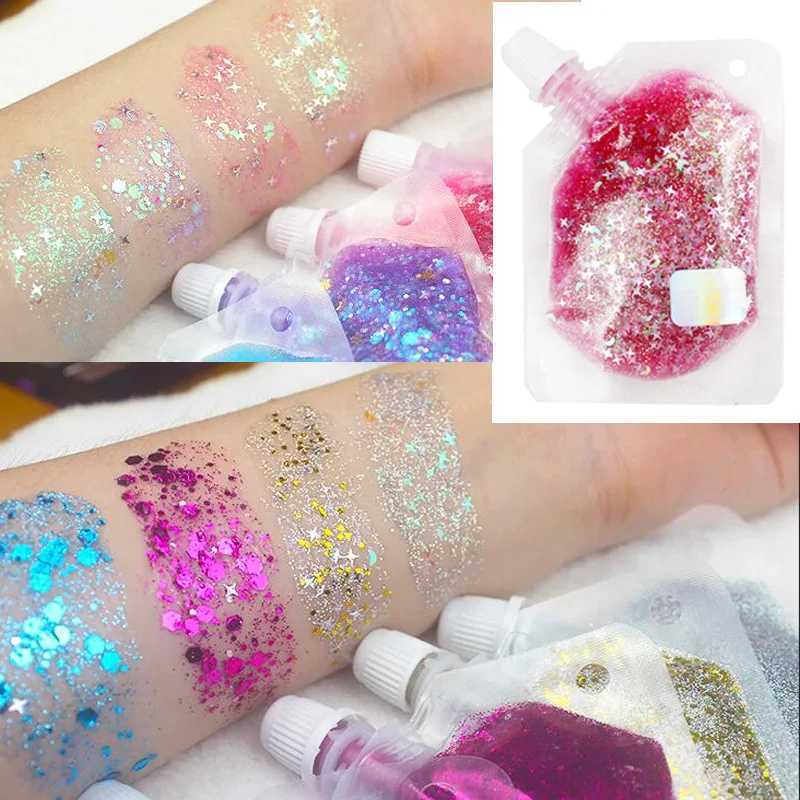 40ML face jewelry eye shadow shimmer pigment body face glitter sequins gel eye cream glitter skin holiday cosmetics glitter W240812