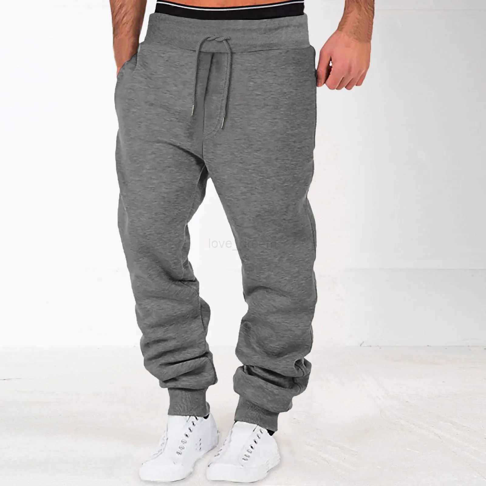 Mens Sport Pants Sweatpants Tracksuit Slim Fit Gym Workout Joggers Bodybuilding Trousers Casual Drawstring Sweatpants Plus SizeXJ240813