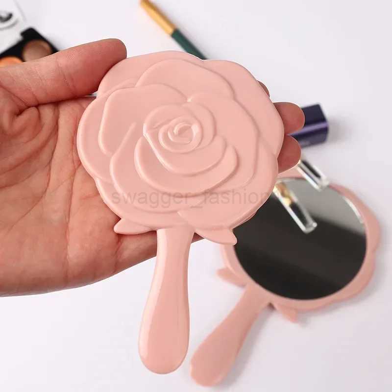 Retro Rose Flower Shape 3D Stereo Cosmetic Makeup Compact Mirror 4 Colors Choose Hand Mirror Compact Mirror WholesaleXJ240813