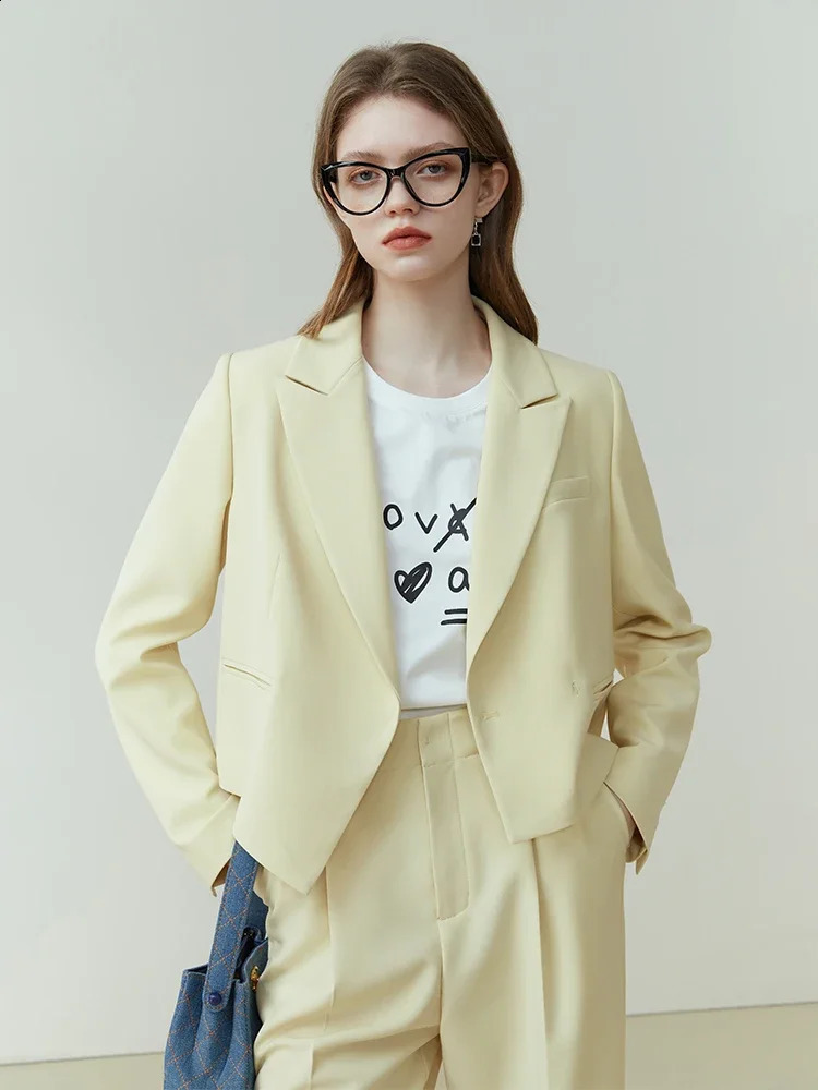 FSLE Womens Full Match Set Wide Leg Pants Short Sleeve Jacket High Waist Loose Flat Bottom Two Piece for Women 240812
