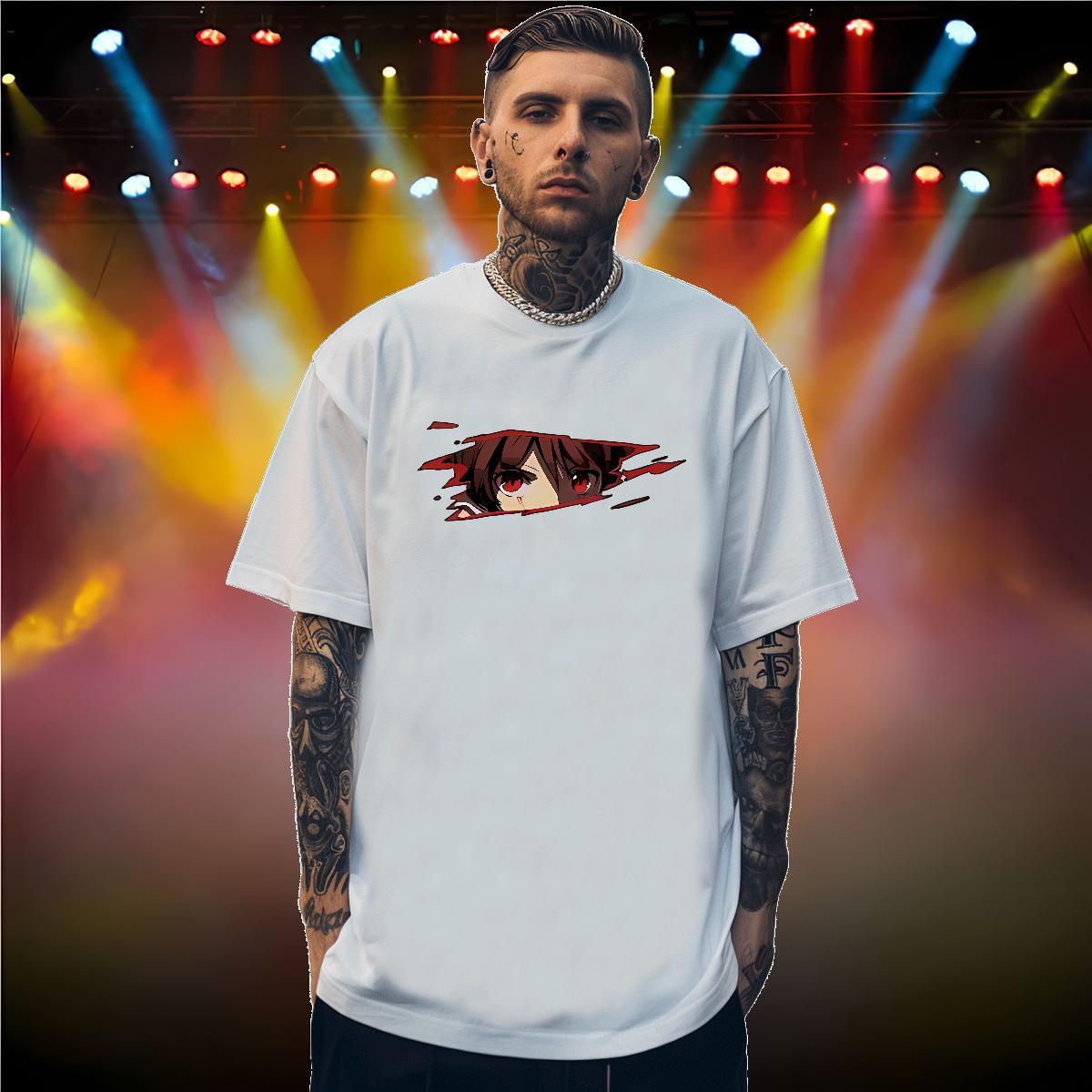 T-Shirts 100% Cotton 230g eyes Casual O Neck Short Sleeves Customized Tshirt for Man Woman Classic Casual Cool Tshirts