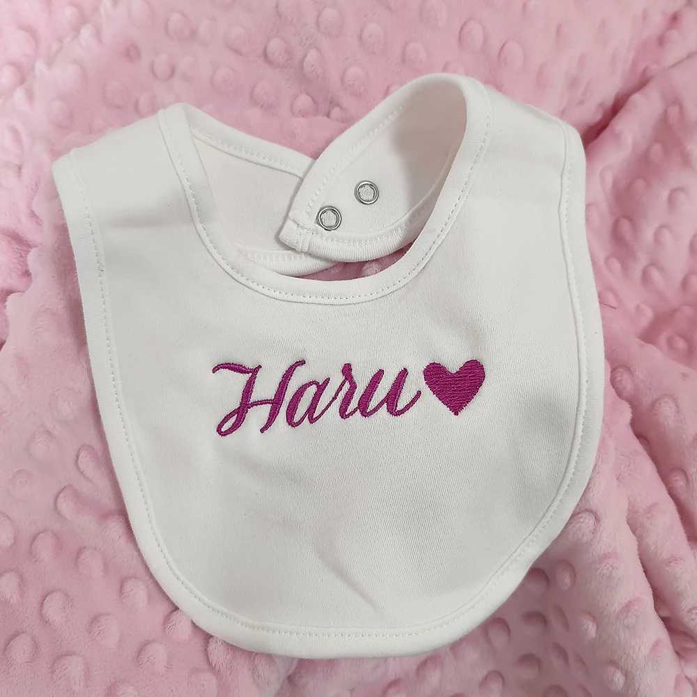 Bibs Burp Cloths Name Personalised Baby bib 100% cotton White Newborn Baby Saliva Funny Birthday Gift For Baby Boys and Girls shower giftL4812