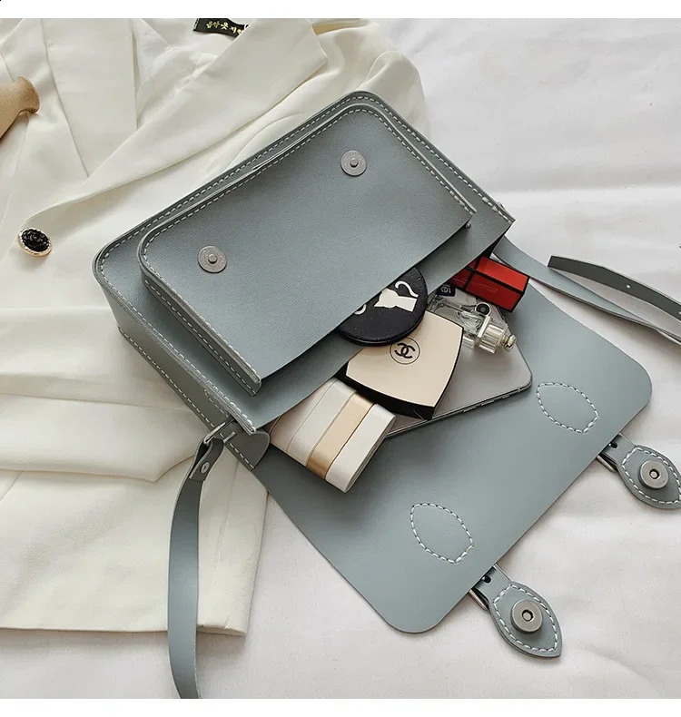 DIY Leather Cambridge Bag Handmade Sewing Womens Cross Shoulder Bag Handmade Semi finished Set Blue Red Black Green Brown 240812