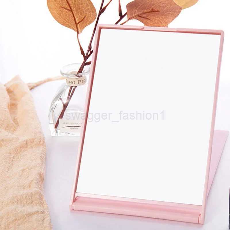Folding Mirror Mini Portable Makeup Mirror Hand Standing Small Mirror Vanity Foldable Compact Pocket Cosmetics ToolsXJ240813