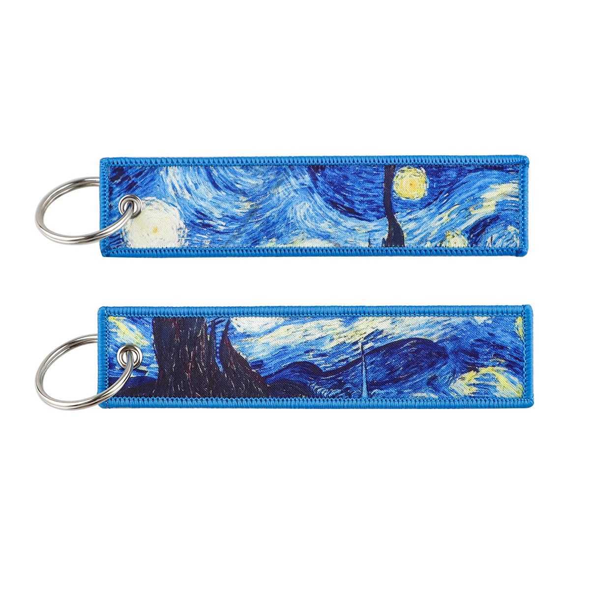 Japanese Anime Cool Embroidery Keychain Fobs Key Tags Motorcycle Car Backpack Chaveiro Keychain Friends Fashion Keyring Gifts W240808