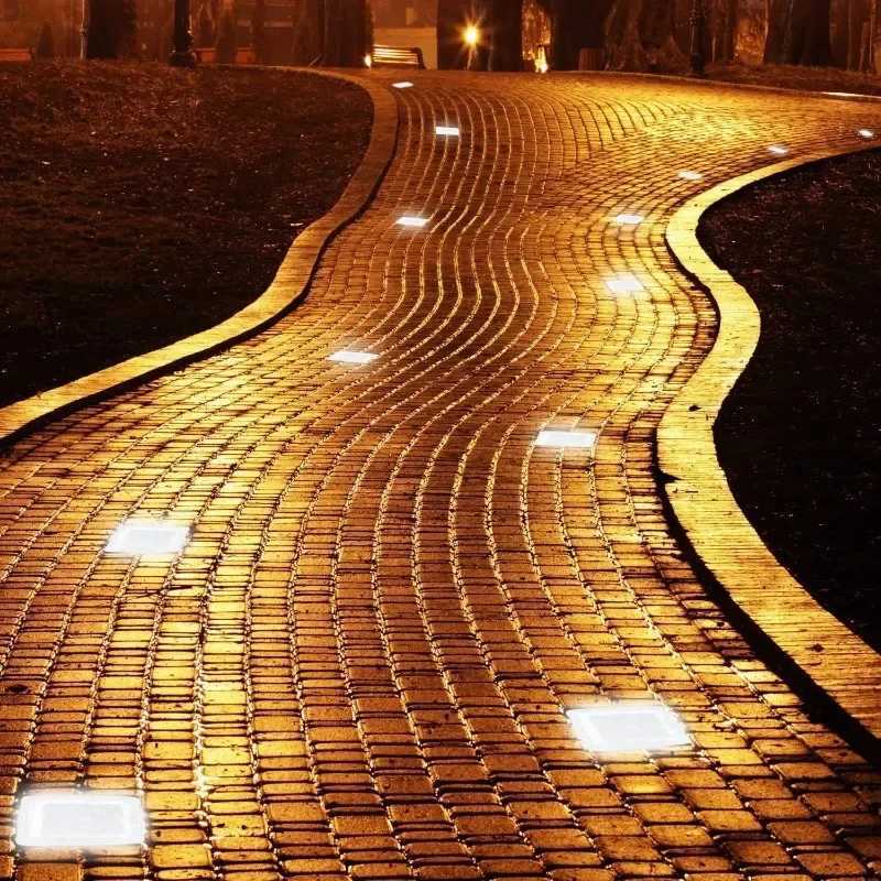 10PCS Outdoor Waterproof Garden Pathway Floor Glass Solar Ice Cube Brick Paver Rock Landscape Led Lamp Lights for Festival CL240813