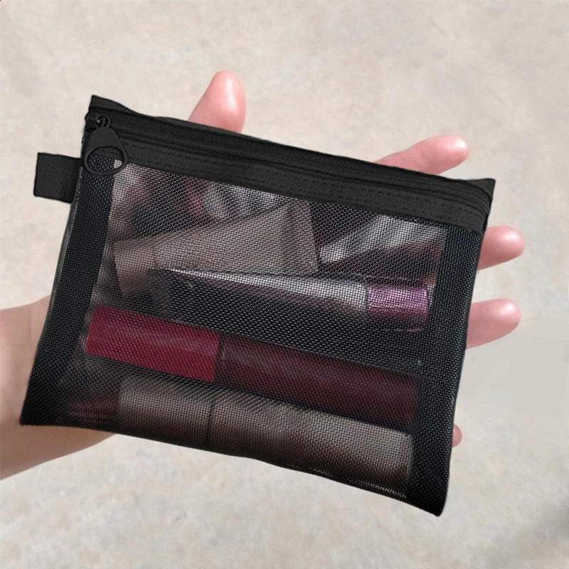 Women Mesh Cosmetic Bag Travel Storage Makeup Organizer Female Make Up Pouch Portable Small Large Toiletry Beauty Case 240812