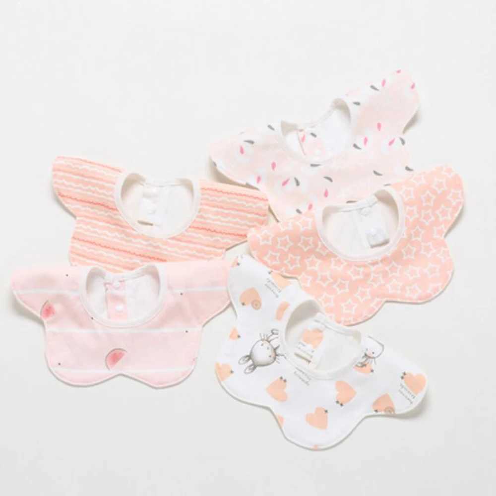Bibs Burp Cloths 5Pcs/Lot Baby Bibs Waterproof Round 360 Degree Rotation Saliva Towel Infant Feeding Apron Newborn Stuff WholesaleL4812