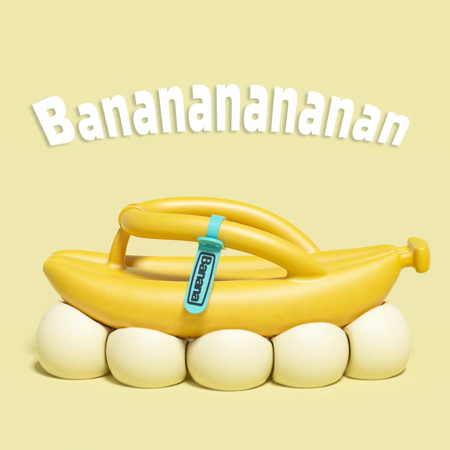 2023 Spring New Personalized Banana for Couples Indoor and Outdoor Beach Solid Color Flip flops Thick Bottom Slippers