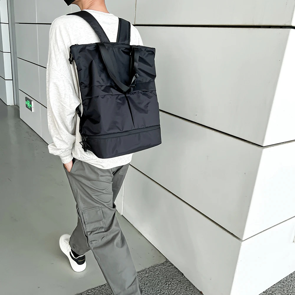 Unisex backpack large capacity student nylon waterproof womens fashionable portable casual handbag 240813