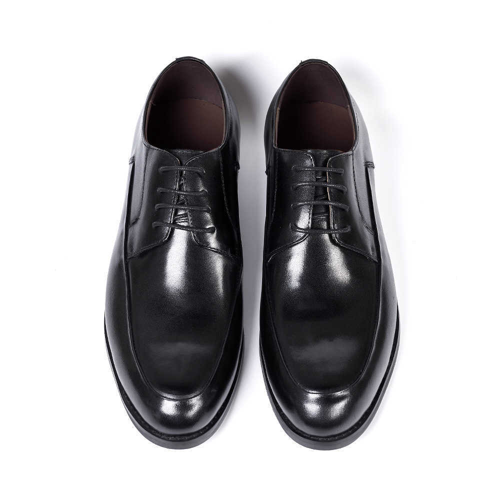 CMM Business Formal Leather Shoes Mens Highend One Piece Cowhide Made Derby Shoes Mens Formal Shoes
