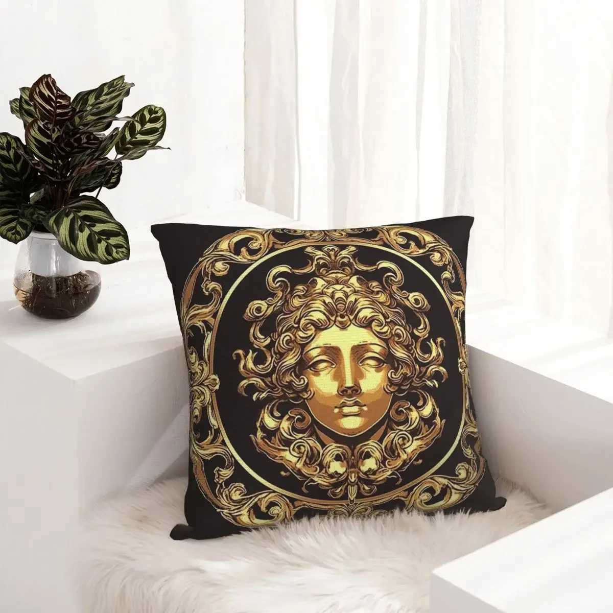 Pillow Case Medusa with ancient creative art square shell soft cushion cover fashionable zipper decoration shell suitable for home 40x40cm T240829