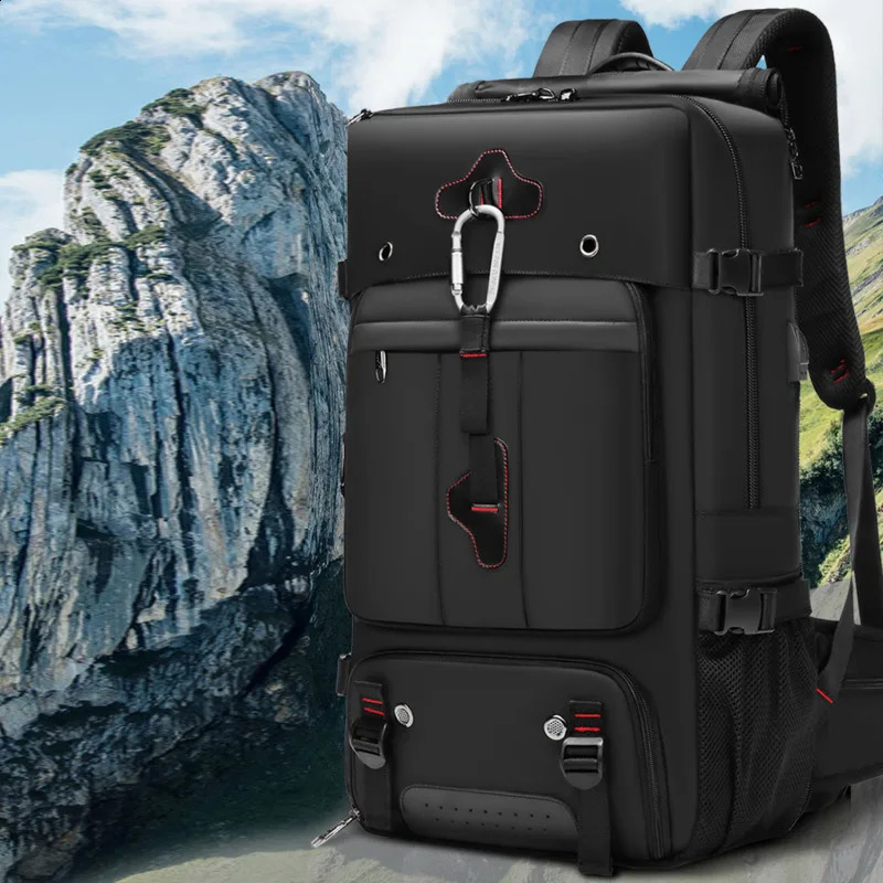 Mens travel bag backpack large capacity luggage multifunctional waterproof outdoor hiking 240813
