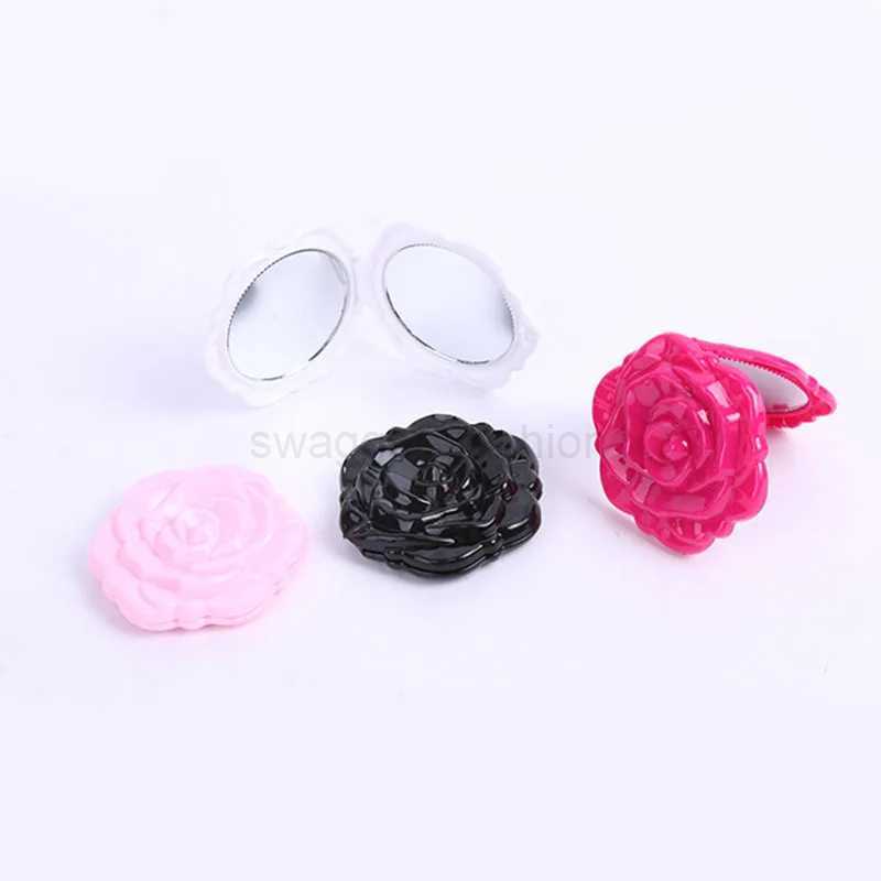 Mini Mirror Retro Rose Flower Portable Small Pocket Makeup Mirror Double Sided Hand Mirrors Compact Cosmetic Beauty Tool ToiletXJ240813