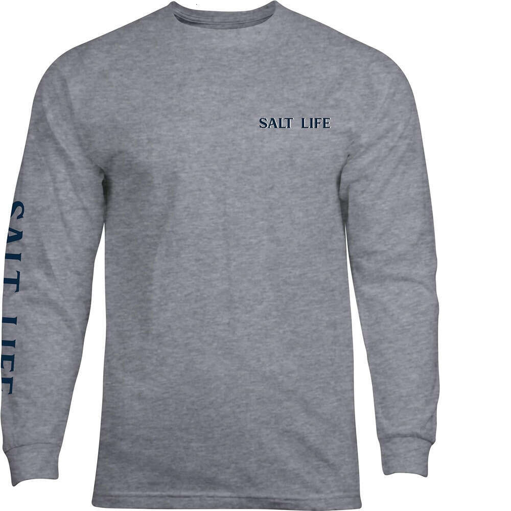Long Sleeve Shirts for Men sweatshirt Salt Life All Waters Long Sleeve Crew Neck Tee Tee Streetwear Casual tops clothes