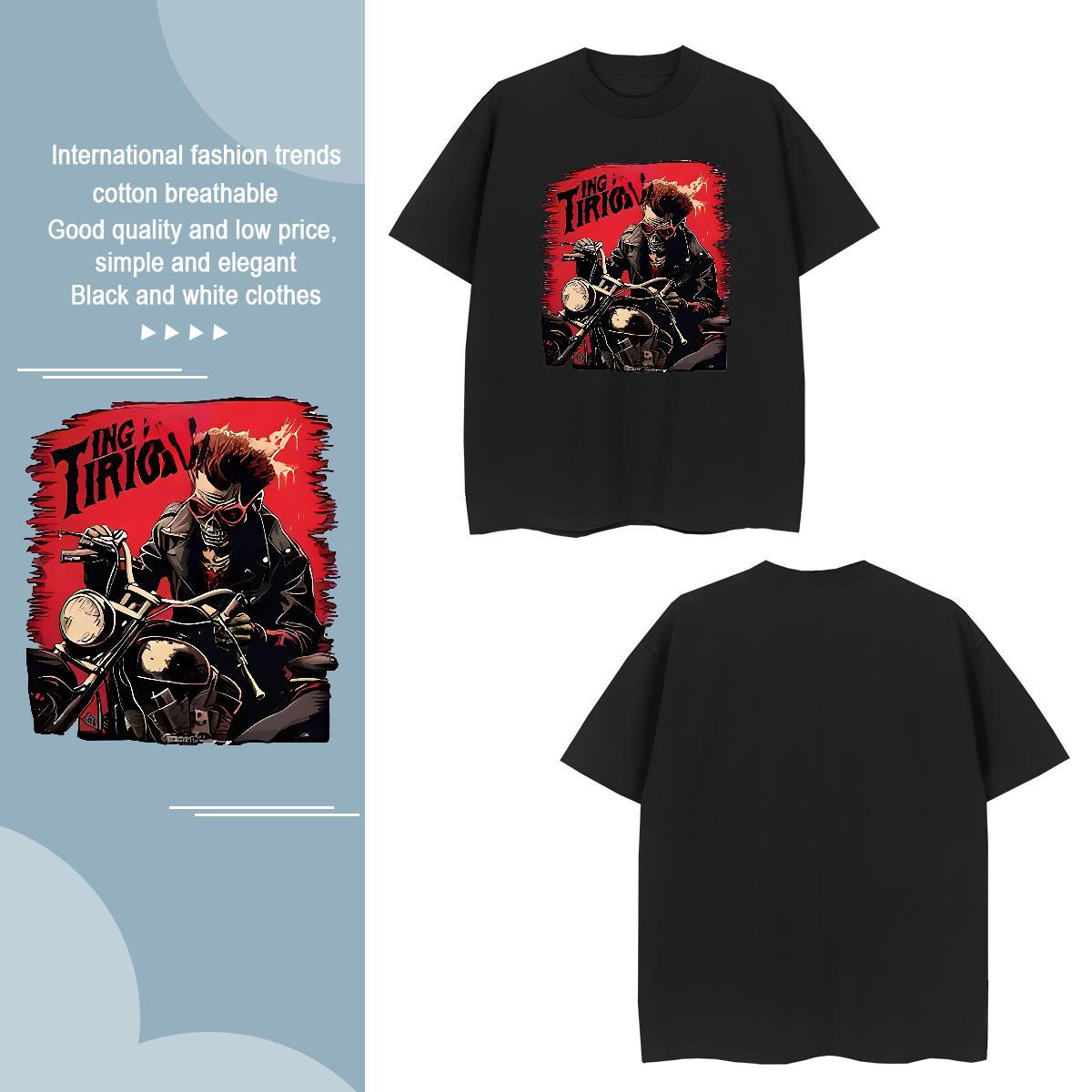 Designer Motorcycle Man T Shirts Anime Printing Street Tshirt for Man Woman 230g Cotton Brand Pure Cotton Customized Tee Shirt