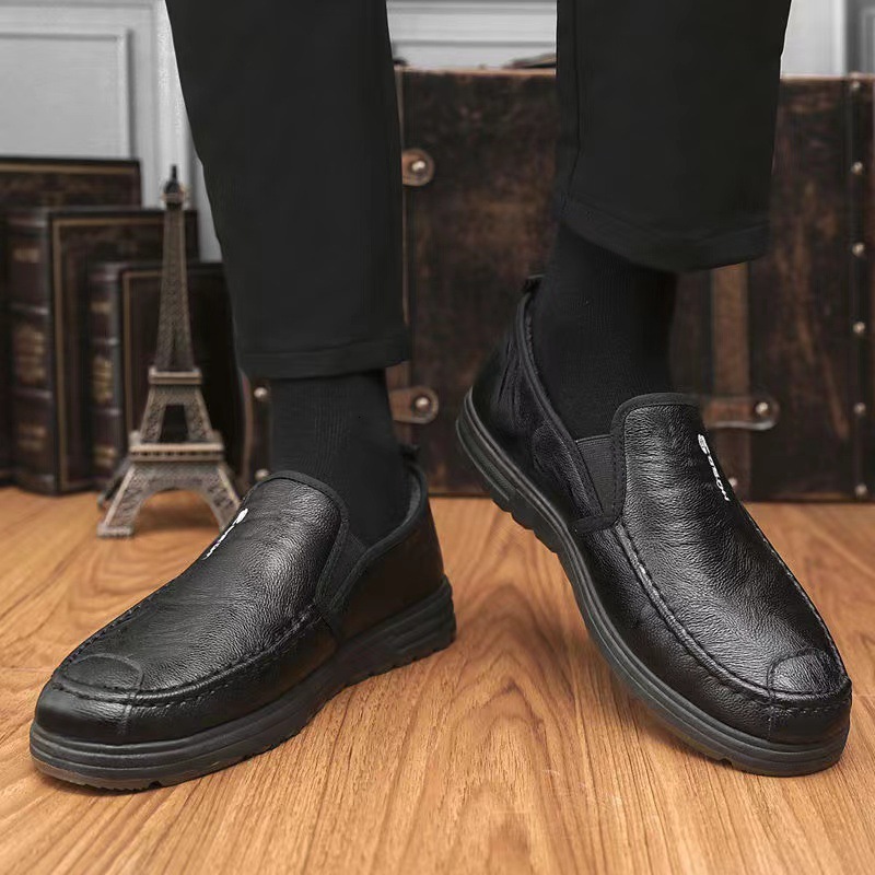 Ddmysports Summer Style Breathable Soft Durable Versatile Casual Leather Shoes For Men Can Add Velvet Outdoor